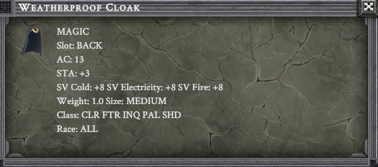 WEATHERPROOF CLOAK item card